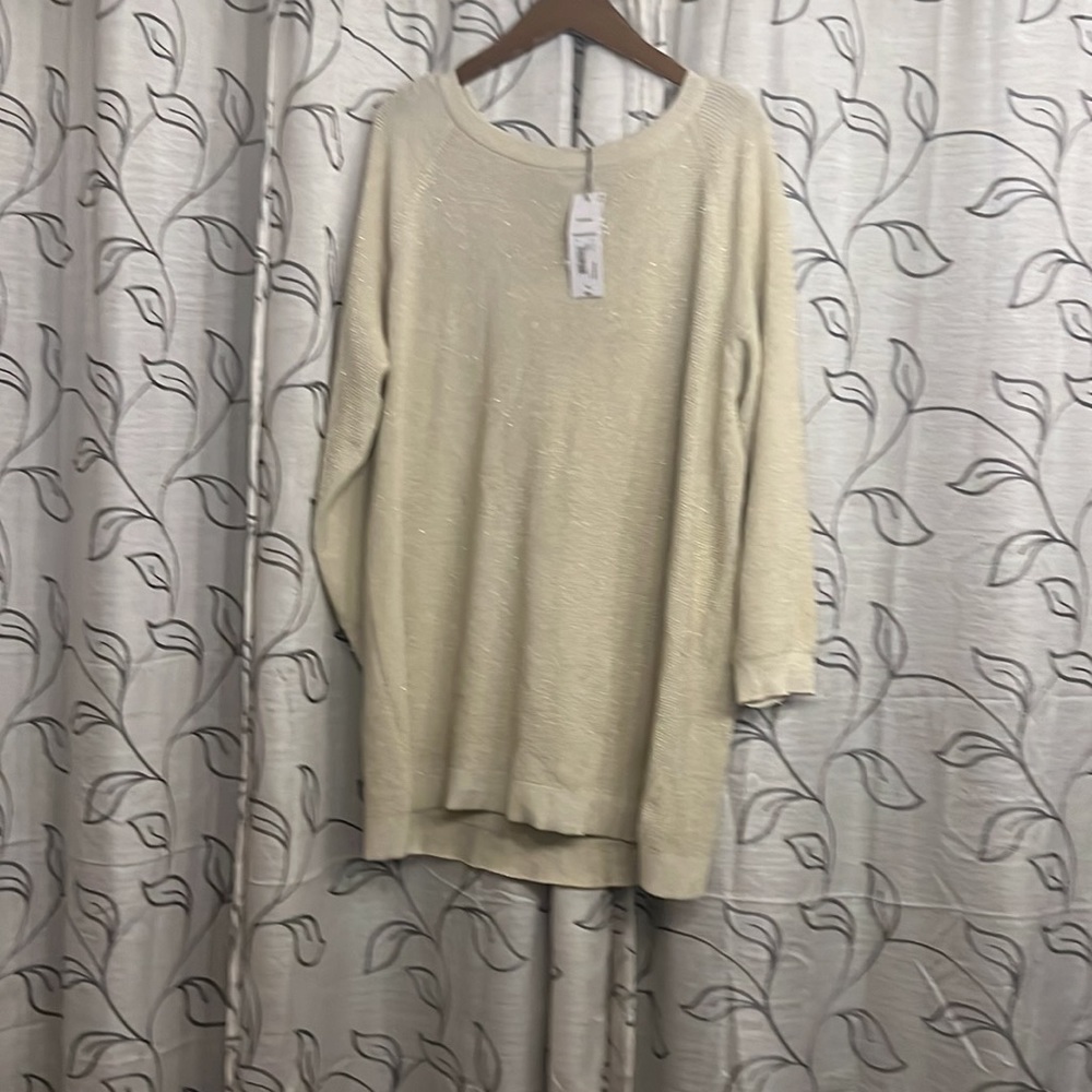 1X NWT Liz Claiborne Pearl Shimmer Sweater